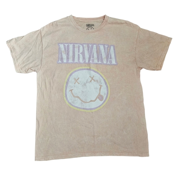 Nirvana Smiley Face Band T-shirt Size Large - Picture 1 of 5